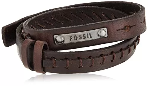 Fossil Schmuck Fossil Herrenarmband Doppelwickel in braun, JF87354040