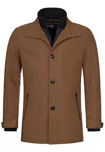 Indicode Mäntel Indicode Herren Brittany Kurzmantel mit Stehkragen | Herrenmantel Wollmantel Mantel Männer