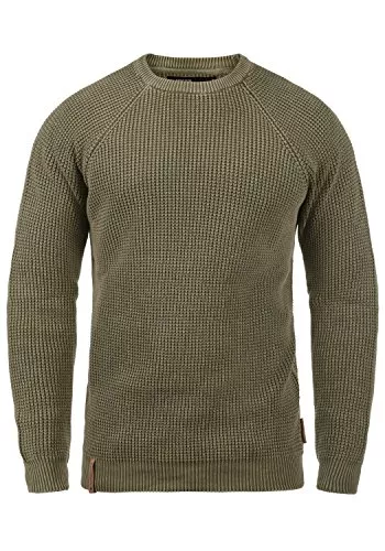 Indicode Pullover & Strickmode Indicode IDRockford Herren Pullover Strickpullover Grobstrick Pullover mit Rundhalsausschnitt