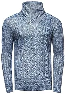 R-Neal Pullover & Strickmode R-Neal Herren Pullover Rollkragenpullover Strick Stehkragen Gläzend Wolle Pullover Hochkragen Strick-Pullover 354