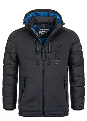 Geographical Norway Jacken Geographical Norway Beachwood Men - Winterjacke Hooded Herren Parka - Warme Daunenjacken Steppjacke - Jacke Wattierung Warm Futter