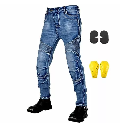 GEBIN Jeans GEBIN Motorradhose Herren, Motorrad Jeans Herren mit Protektoren, Aramidfaser Jeans Herren Motorrad, Motorrad Hose mit Oberschenkeltaschen