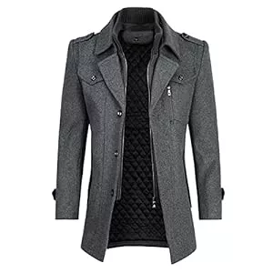 YOUTHUP Mäntel YOUTHUP Herren Wintermantel Wolle Winter Kurzmantel Mittellang Wollmantel Kurz Winterjacke für Business Freizeit
