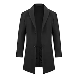 Allthemen Mäntel Allthemen Wintermantel Herren Mantel Lang Slim Fit Herrenmantel Winter Warm Business Mantel Herren Wolle Wollmantel