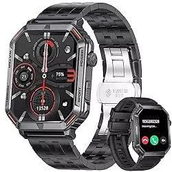 LIGE Uhren 2023 Smartwatch Herren mit Telefonfunktion,1.96'' DIY HD Outdoor Smartwatch Militär,120+ Sportmod IP68 Wasserdicht Fitnessuhr Herren mit Blutdruckmessung Android Ios,Metall