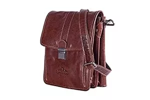 Alpenleder Taschen & Rucksäcke Alpenleder Umhängetasche GALILEO – Vintage Echt Leder Schultertasche – Brauner Messenger Bag, Damen Herren Ledertasche, Handtasche, Crossbody Tasche (27.5 x 22 x 10cm)