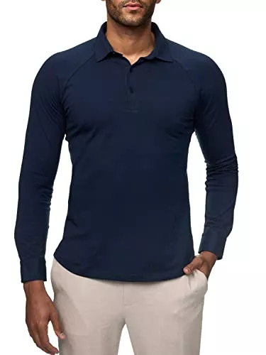 ELDO COLLECTION Poloshirts ELDO COLLECTION Herren Slim Fit Polo-Hemd - Figurbetont - Stretch - Langarm Freizeit- & Business-Poloshirt - Geeignet als Elegantes Urlaub- & Sommer-Hemd