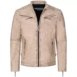 PAULGOS Jacken PAULGOS Herren Lederjacke Echtes Leder Jacke Echtleder Übergangsjacke Fashion in 5 Farben Gr. S-7XL Design 2