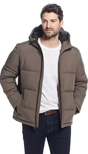 Weatherproof Jacken Weatherproof Kapuzen-Pufferjacke für Herren | wasserabweisender Bubble Coat für Männer | Puffy Alternative Daunenjacke