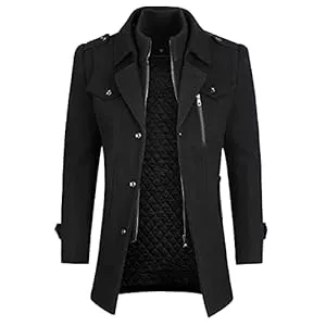 YOUTHUP Mäntel YOUTHUP Herren Wintermantel Wolle Winter Kurzmantel Mittellang Wollmantel Kurz Winterjacke für Business Freizeit