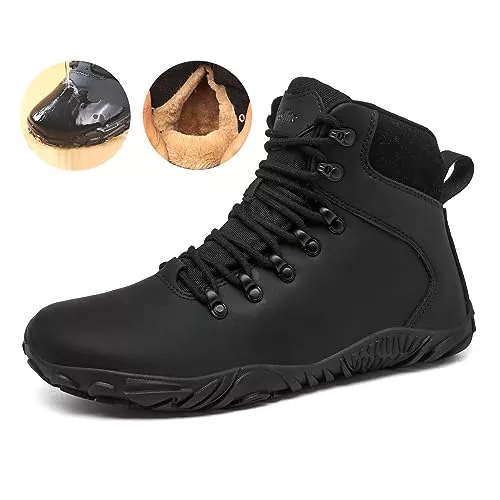 Deedlite Stiefel Deedlite Wasserdicht Barfußschuhe 2.0 Crowner Herren Winter,Wasserfest Barfussschuhe Damen Outdoor,Warm Winterschuhe gefüttert Barefoot
