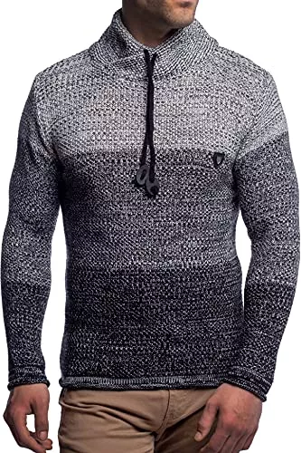 Carisma Pullover & Strickmode Herren Strick-Pullover mit Stehkragen | Männer Winter Stehkragen-Pullover |stylischer Herren Strick-Pulli | Warmer Männer Pulli Grobstrick | angenehmer Herren Pullover 7576
