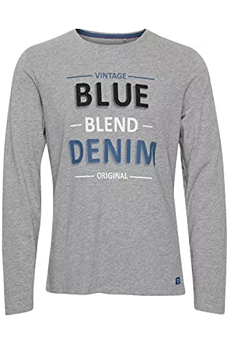 b BLEND Langarmshirts Blend BHArnold Herren Longsleeve Langarmshirt Shirt Mit Print aus 100% Baumwolle