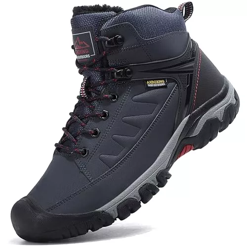 AX BOXING Stiefel AX BOXING Winterschuhe Herren Wanderschuhe Warm Gefüttert Wanderstiefel Winterstiefel Draussen Rutschfeste Schneestiefel Trekkingschuhe 41-46 EU