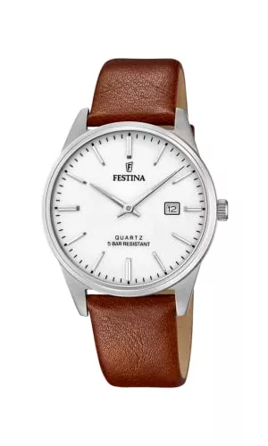 Festina Uhren Festina Herren Analog Quarz Uhr mit Leder Armband F20512/2