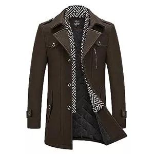 KUDMOL Mäntel KUDMOL Herren Wintermantel Wolle Kurzmantel Stehkragen Wollmantel Mittellang Slim Fit für Business Freizeit Peacoat