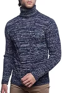 Karl´s People Pullover & Strickmode Karl´s People Herren Strick-Pullover mit Rollkragen • Männer Winter Rollkragen-Pullover • Warmer Herren Rolli stylischer Herren Strick-Pulli • Angenehmer Männer Pulli Grobstrick 7489