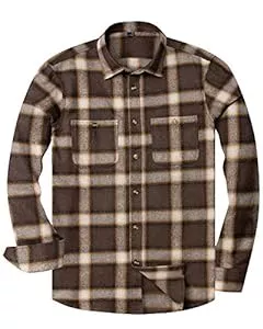 siliteelon Hemden siliteelon Flanellhemd Herren Kariert Hemd Baumwolle Langarm Arbeitshemd Regular fit Holzfäller Karohemd with Doppeltasche