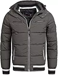 Indicode Jacken Indicode Herren Marlon Steppjacke in Daunenjacken-Optik mit Abnehmbarer Kapuze | warme Winterjacke gefütterte Übergangsjacke Regenjacke mit 6 Taschen Jacke für Männer