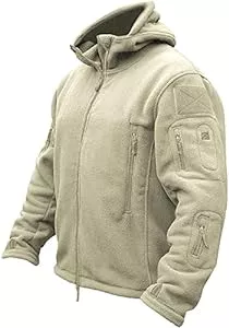 TACVASEN Jacken TACVASEN Herren Fleecejacke Military Outdoor Winddichte Jacke mit Kapuze