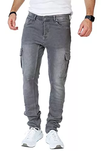 Styleko Jeans Styleko Herren Cargo Jeans Hose Herren Jeans Hose für Männer Jungen Regular Slim fit Denim Destroyed Jogger Freizeithose Casual Jeans Pants Jeans Herren Stretch 8003
