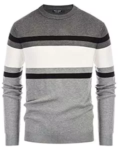 PJ PAUL JONES Pullover & Strickmode PJ PAUL JONES Herren-Pullover, gestreift, Rundhalsausschnitt, Kontrast, Feinstrickpullover