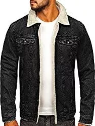 BOLF Jacken BOLF Herren Jeansjacke Übergangsjacke Trucker Jacket Sherpa Jacke mit Fell Teddyfell Jeans Denim Jacket Freizeitjacke Vintage Retro Classic Street Style