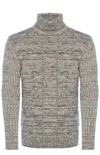 Karl´s People Pullover & Strickmode Karl´s People Herren Strick-Pullover mit Rollkragen • Männer Winter Rollkragen-Pullover • Warmer Herren Rolli stylischer Herren Strick-Pulli • Angenehmer Männer Pulli Grobstrick 7489