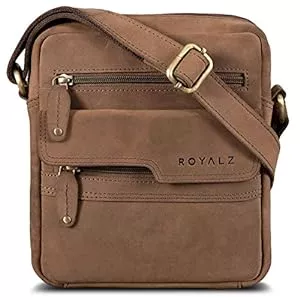 ROYALZ Taschen & Rucksäcke ROYALZ 'Oregon' Leder Umhängetasche Herren Klein Männer Ledertasche Vintage Herrenhandtasche Moderne Schultertasche Messenger Bag