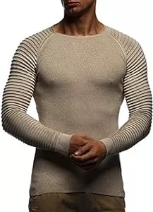Leif Nelson Pullover & Strickmode LEIF NELSON Herren Strickpullover Basic Rundhals Crew Neck Sweatshirt Langarm Sweater Feinstrick LN20729