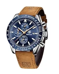 BY BENYAR Uhren BENYAR Uhren Herren Analog Quarz Chronograph Herrenuhren 30M Wasserdicht Leuchtende Datum Armbanduhr Lässig Business Designer Uhren Klassische Elegantes Geschenk Designer