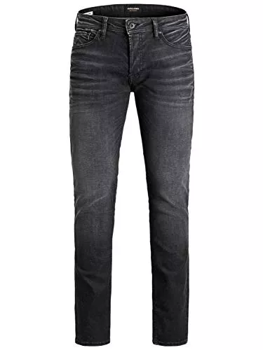 JACK & JONES Jeans JACK & JONES Herren Jeans Slim Fit Flat Front JJITIM JJORIGINAL Denim Stretch Hose mit Knöpfen