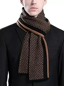 WANYING Schals & Tücher WANYING Herbst Winter 6% Wolle Herrenschal Gestrickter Schal Strickschal Wolleschal für Herren Mode Schick Casual Business 180 × 30 cm Klein Kariert