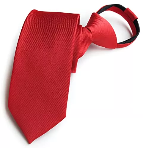 Rosiika Accessoires Rosiika Herren Krawatte mit Reißverschluss, vorgebunden, kariert, einfarbig