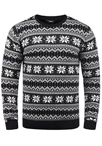 !Solid Pullover & Strickmode !Solid Winno Herren Weihnachtspullover Norweger-Pullover Winter Strickpullover Grobstrick Pullover mit Rundhalsausschnitt