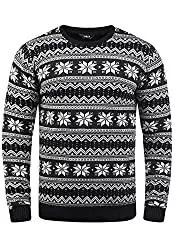 !Solid Pullover & Strickmode !Solid Winno Herren Weihnachtspullover Norweger-Pullover Winter Strickpullover Grobstrick Pullover mit Rundhalsausschnitt