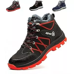 SVVSHE Stiefel SVVSHE Winter Sicherheitsschuhe Herren Damen Arbeitsschuhe Leicht Atmungsaktiv wasserdicht Schutzschuhe mit Stahlkappen Sicherheitsstiefel Warm Gefüttert