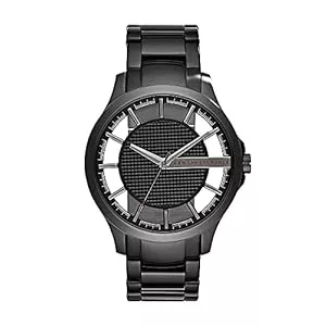 Armani Exchange Uhren Armani Exchange Uhr für Herren , Dreizeigeruhrwerk, 46 mm schwarzes Edelstahlgehäuse mit Edelstahlarmband, AX2189