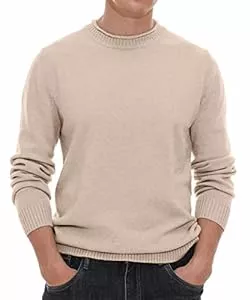 Hisir Pullover & Strickmode Hisir Pullover Herren Strickpullover Rundhals Pulli Männer, Bequem und Weich, Warmer Winter Pullover für Männer, Herren Basic Pullover mit Langen Ärmeln