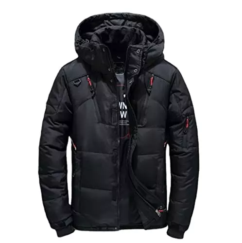 GHKWXUE Jacken GHKWXUE Männer Winter-Daunenjacke,Warme mit Kapuze gesteppte Puffermantel Outwear, Winterkleidung für Reisen, Wandern, Klettern, Skifahren