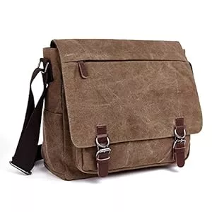 LOSMILE Taschen & Rucksäcke LOSMILE Umhängetasche Herren Schultertasche 16 Zoll Kuriertasche Canvas Laptop Tasche Messenger Bag für Arbeit und Schule.
