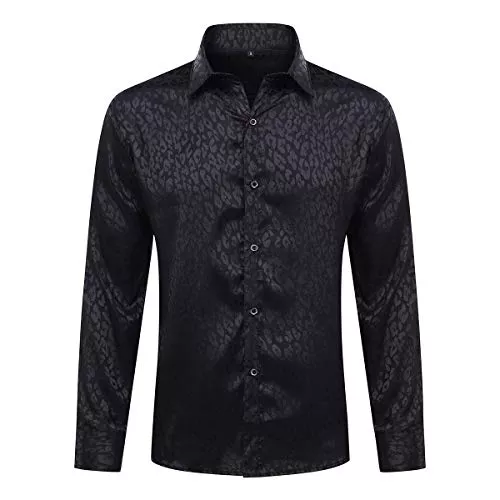 Allthemen Hemden Allthemen Herren Paisley Hemd Langarm Jacquard Hemd für Männer Regular Fit Stickerei Freizeithemd