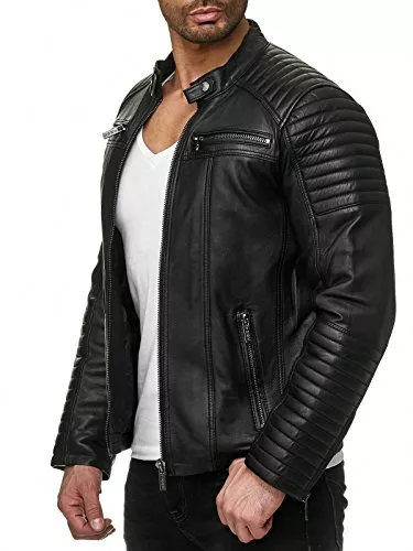 Redbridge Jacken Redbridge Bikerjacke für Herren Kunstleder-Jacke Übergangsjacke Reißverschluss