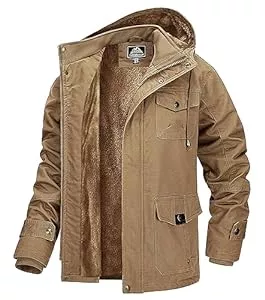 MAGCOMSEN Jacken MAGCOMSEN Winterjacke Herren Warm Gefüttert Jacke Fleece Winterparka Winddicht Outdoor Übergangsjacke mit Abnehmbarer Kapuze