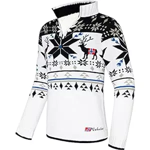 Nebulus Pullover & Strickmode Nebulus Herren Strickpullover Fria, Warmer Strick Pullover mit Kunstfell & Stehkragen, Pulli mit Reißverschluss im Norweger Look