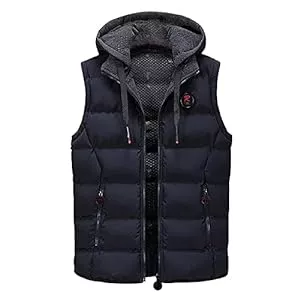 Generic Westen Arbeitsweste Herren Ärmellose With Hoodies Zipper Leichte Elegant Jacket Daunenjacke Herren Leicht Herbst Weste X03A
