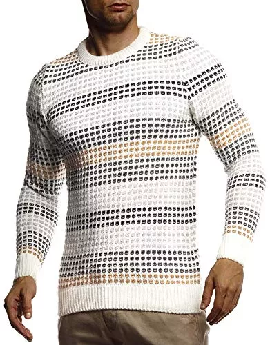 Leif Nelson Pullover & Strickmode Leif Nelson Strickpullover Herren Rundhals - Dünner Männer Strick Pullover für Winter &amp; Sommer - Coole Crewneck Männer Pullover mit Rundkragen