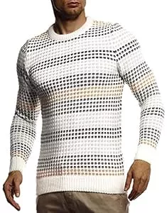 Leif Nelson Pullover & Strickmode Leif Nelson Strickpullover Herren Rundhals - Dünner Männer Strick Pullover für Winter & Sommer - Coole Crewneck Männer Pullover mit Rundkragen
