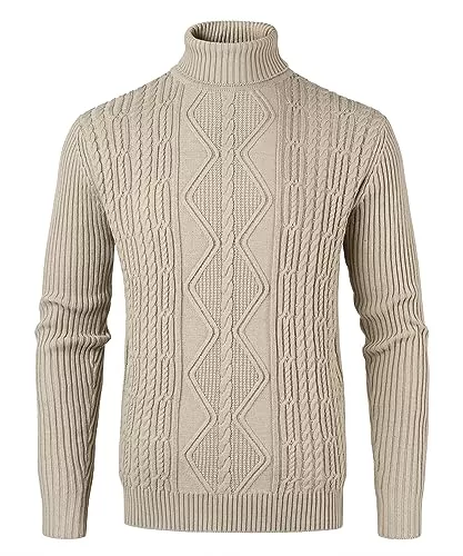 Yukirtiq Pullover & Strickmode Yukirtiq Herren Pullover mit Rollkragen Strickpullover Winter Rollkragenpullover Pulli Winterpullover Männer Feinstrick Sweater
