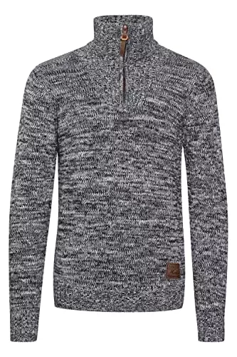 !Solid Pullover & Strickmode !Solid SDPhilostrate Herren Strickpullover Troyer Grobstrick Pullover mit Stehkragen und Reißverschluss